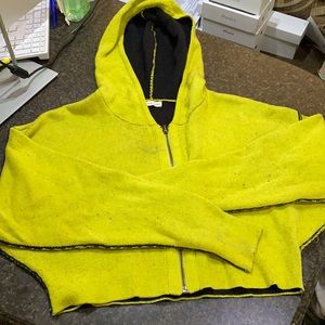 Silence + Noise cropped sweater hoodie (Dar)